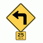 Regulatory Sign - Left Turn Advisory Speed