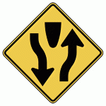 Warning Sign - Divided Highway Ahead