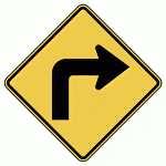 Warning Sign - Right Turn Arrow