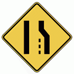 Warning Sign - Lane Reduction - Right Lane Ends