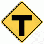 Warning Sign - T Intersection Ahead
