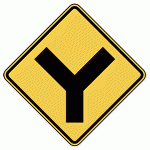 Warning Sign - Y Intersection Ahead